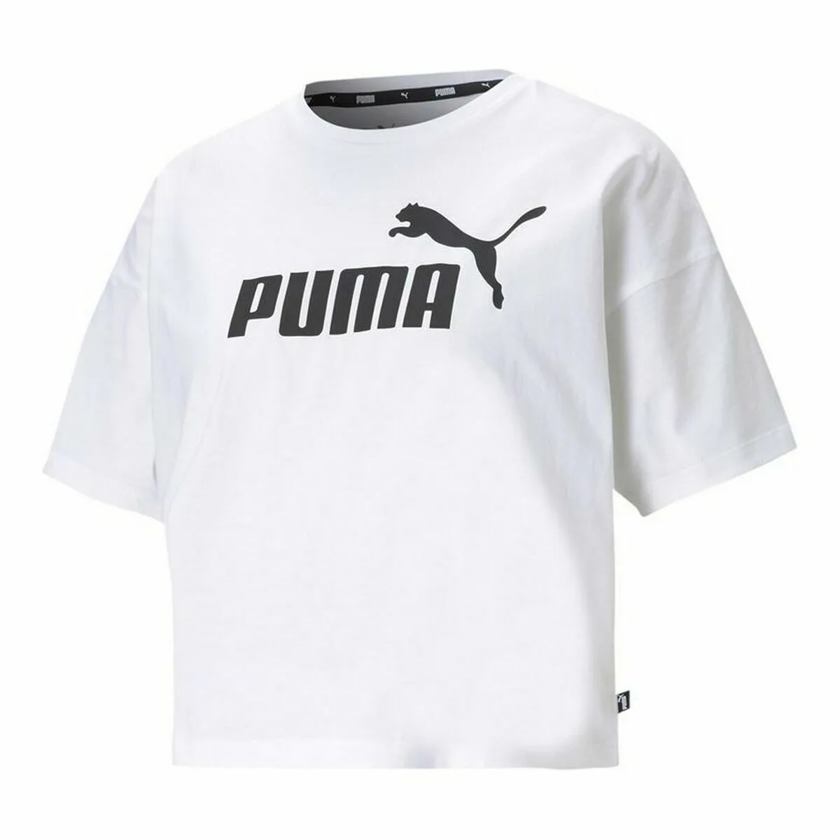 Puma Essentials moteriški balti marškinėliai